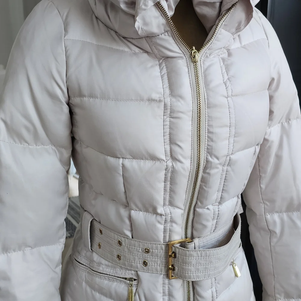 Zara Women's Quilted Puffer Jacket Down Filled with Belt - Picture 1 of 12